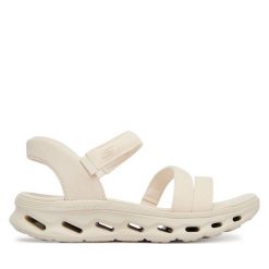 Sandały Skechers. Brązowe sandały Skechers, bez wzorów, bez obcasa, na płaskiej podeszwie, bez zapięcia. Za 379.99 zł.