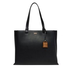 Torebka DKNY. Czarne shopper bag DKNY, bez wzorów, bez dodatków. Za 789.99 zł.