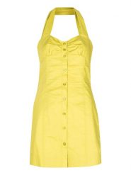 Pinko Sukienka "Innocente" | 1G15VX Y6VX | Innocente Dress | Kobieta | Żółty, Zielony. Zielone sukienki Pinko, na co dzień, bez wzorów, z bawełny, bez kołnierzyka, bez ramiączek, proste. W wyprzedaży za 299.00 zł.