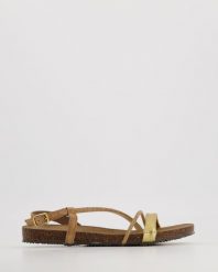 BRĄZOWE SANDAŁY 7950 CA-SI CUOIO. Brązowe sandały Venezia, bez wzorów, ze skóry, bez obcasa, bez zapięcia. Za 269.00 zł.