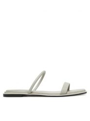 Calvin Klein Klapki Flat Sandal Squared 2-Bar Lth HW0HW02532 Écru. Klapki Calvin Klein, bez wzorów, ze skóry, bez obcasa, bez zapięcia. Za 439.99 zł.
