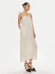 Max Mara Leisure Sukienka codzienna Senna 2416221038 Écru Relaxed Fit. Sukienki Max Mara Leisure, na co dzień, bez wzorów, ze lnu, bez kołnierzyka, bez ramiączek, proste. Za 539.99 zł.
