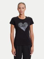 Liu Jo T-Shirt UF5264 JS923 Czarny Regular Fit. Czarne t-shirty Liu Jo, xs, bez wzorów, z bawełny, bez kołnierzyka, bez ramiączek. Za 219.99 zł.