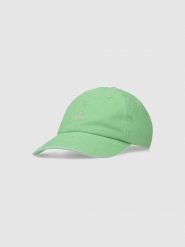 4F Czapka z daszkiem strapback damska - zielona Uniwersalny. Zielone czapki z daszkiem 4f, na lato, bez wzorów, z bawełny, sportowe. W wyprzedaży za 49.99 zł.