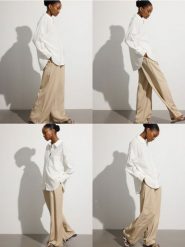 Koszula oversize z dodatkiem lnu - biały. Białe koszule Reserved, l, bez wzorów, z wiskozy, bez kołnierzyka, bez ramiączek. W wyprzedaży za 79.99 zł.