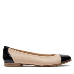 Baleriny Tamaris. Brązowe baleriny Tamaris, bez wzorów, bez obcasa, bez zapięcia. Za 279.99 zł.