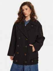 Tommy Jeans Płaszcz przejściowy DW0DW19752 Czarny Regular Fit. Czarne płaszcze Tommy Jeans, l, bez wzorów, z jeansu, bez kaptura. Za 649.99 zł.
