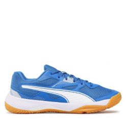 Buty halowe Puma. Niebieskie buty sportowe lifestyle Puma, bez wzorów, bez zapięcia. Za 219.99 zł.