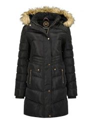 Maison Montaigne Parka "Badomai" w kolorze czarnym rozmiar: L. Czarne płaszcze Maison Montaigne, l, z aplikacjami, ze skóry, bez kaptura. Za 239.99 zł.