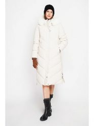 ASSUILI Płaszcz pikowany w kolorze kremowym rozmiar: 38. Brązowe płaszcze Assuili, bez wzorów, klasyczne, bez kaptura. Za 357.63 zł.