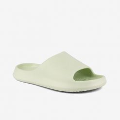 Klapki damskie Coqui matcha. Zielone klapki Erima, bez wzorów, z bawełny, retro, bez obcasa, bez zapięcia. Za 131.99 zł.
