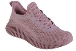 Kapcie SKECHERS BOBS GEO-NEW AESTHETICS SLIP-INS Rose. Czerwone buty treningowe Skechers, bez wzorów, z materiału. Za 249.99 zł.