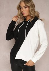 Czarna Bawełniana Bluza z Kapturem i Ściągaczami Ardente. Czarne bluzy Renee, bez wzorów, z bawełny, casualowe, bez ramiączek, z kapturem. W wyprzedaży za 75.99 zł.