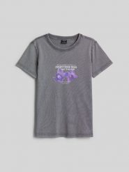 4F T-shirt regular z nadrukiem damski - szary L. Szare t-shirty sportowe 4f, l, bez wzorów, z bawełny, bez ramiączek. Za 79.99 zł.