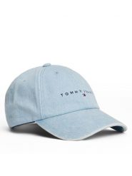 Tommy Jeans Czapka z daszkiem Linear Denim Cap AW0AW17912 Błękitny. Niebieskie czapki z daszkiem Tommy Jeans, bez wzorów, z bawełny. Za 119.99 zł.