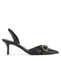 Szpilki Badura. Czarne szpilki Badura, bez wzorów, bez obcasa, na szpilce, bez zapięcia. Za 399.99 zł.