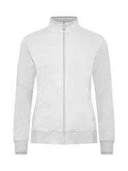 Clique Basic Kardigan Damski z dzianiny dresowej, zamek ton w ton. Białe swetry CLIQUE, xl, bez wzorów, z bawełny, bez ramiączek. Za 179.74 zł.