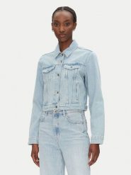 Patrizia Pepe Kurtka jeansowa 8O0170/D1WZB-CA49 Niebieski Regular Fit. Niebieskie kurtki Patrizia Pepe, bez wzorów, z bawełny, bez kaptura. Za 669.99 zł.