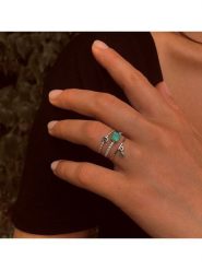 OR Carats Złoty pierścionek z diamentem i kamieniem szlachetnym rozmiar: 50. Szare pierścionki OR Carats, z diamentem, złote. Za 2,079.99 zł.