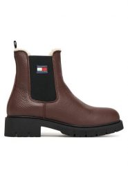 Tommy Jeans Sztyblety Tjw Chelsea Boot Wl EN0EN02826 Brązowy. Brązowe botki Tommy Jeans, bez wzorów, z jeansu, bez obcasa, na płaskiej podeszwie, bez zapięcia. Za 519.99 zł.