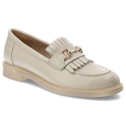 Beżowe Mokasyny Armodo Eleganckie Obuwie Damskie. Brązowe mokasyny Armodo, bez wzorów, z nubiku. Za 323.99 zł.