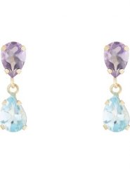 OR ÉCLAT Złote kolczyki-wkrętki "Gouttes amethyste topaze" z ametystami i topazami rozmiar: onesize. Różowe kolczyki Or Éclat, z ametystem, złote. Za 354.94 zł.