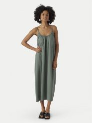 Vero Moda Sukienka letnia Luna 10286077 Zielony Regular Fit. Zielone sukienki Vero Moda, m, bez wzorów, z bawełny, bez kołnierzyka, bez ramiączek. Za 79.99 zł.