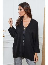 So Cachemire Kardigan "Enouka" w kolorze czarnym rozmiar: S. Czarne swetry So Cachemire, s, bez wzorów, z wełny, bez ramiączek. Za 146.45 zł.