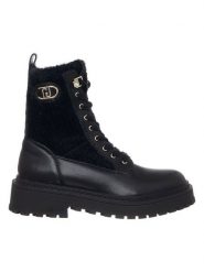 Liu Jo Skórzane botki w kolorze czarnym rozmiar: 40. Czarne botki Liu Jo, bez wzorów, z materiału, bez obcasa, bez zapięcia. Za 430.76 zł.