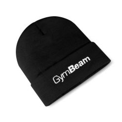 Czapka unisex zimowa czarna Beanie. Czarne czapki zimowe GYMBEAM, bez wzorów, z materiału. Za 41.90 zł.