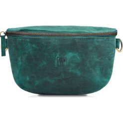 Saszetka skórzana PAOLO PERUZZI turkusowa T-36-GR. Zielone nerki i saszetki PAOLO PERUZZI, bez wzorów, z materiału, klasyczne, bez dodatków. Za 139.99 zł.