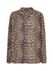 Ilse Jacobsen Bluzka w kolorze jasnobrązowo-czarnym rozmiar: 40. Brązowe bluzki Ilse Jacobsen, bez wzorów, z wiskozy, bez kołnierzyka, bez ramiączek. Za 127.35 zł.