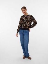 Vero Moda Sweter w kolorze czarno-jasnobrązowym rozmiar: M. Brązowe swetry Vero Moda, m, bez wzorów, z wełny, bez ramiączek. Za 114.17 zł.