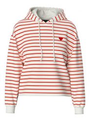 Pieces Bluza "Chilli" w kolorze kremowo-czerwonym rozmiar: S. Brązowe bluzy z kapturem Pieces, s, bez wzorów, z kapturem. Za 127.05 zł.