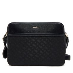 Torebka BOSS. Czarne listonoszki Boss, bez wzorów, bez dodatków. Za 359.99 zł.