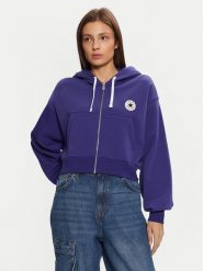 Converse Bluza Retro 10026150-A08 Niebieski Loose Fit. Niebieskie bluzy Converse, m, bez wzorów, z bawełny, retro, bez ramiączek, bez kaptura. Za 209.99 zł.