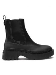 Coach Botki Jayla Leather Bootie CM770 Czarny. Czarne botki Coach, bez wzorów, ze skóry, bez obcasa, na płaskiej podeszwie, bez zapięcia. Za 769.99 zł.