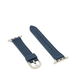 Wymienny pasek do zegarka Apple Watch Fossil. Niebieskie paski Fossil, bez wzorów. Za 129.99 zł.