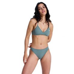 Majtki bikini o średnim kryciu dla Kobiety SOLID ESSENTIALS Zielony. Zielone bikini Roxy, bez wzorów, z elastanu, klasyczne. Za 109.99 zł.
