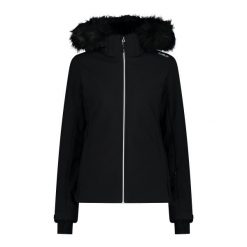 Kurtka damska narciarska CMP 34W4546F. Czarne kurtki narciarskie CMP, na zimę, l, bez wzorów, z softshellu, z kapturem, narciarskie. Za 849.99 zł.