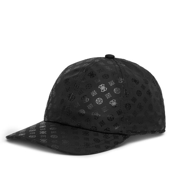 Czapka z daszkiem Guess. Czarne czapki z daszkiem Guess, z aplikacjami. Za 113.99 zł.