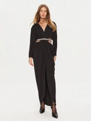 Eleh Sukienka wieczorowa E00315 Czarny Regular Fit. Czarne sukienki Eleh, m, bez wzorów, z syntetyku, wizytowe, bez kołnierzyka, bez ramiączek. Za 389.99 zł.