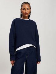 Cross Jeans Bluza w kolorze granatowym rozmiar: XS. Niebieskie bluzy Cross Jeans, xs, bez wzorów, z bawełny, bez kaptura. Za 56.39 zł.