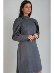 Monki Sukienka w kolorze antracytowym rozmiar: XXS. Czarne sukienki Monki, na co dzień, xxs, bez wzorów, z bawełny, bez kołnierzyka, bez ramiączek, midi, proste. Za 60.99 zł.