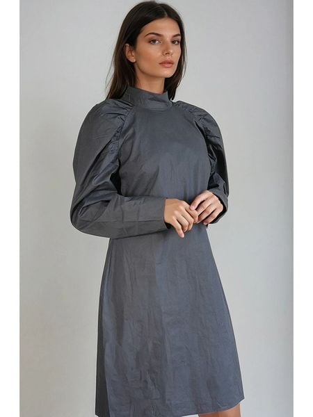 Monki Sukienka w kolorze antracytowym rozmiar: XXS. Czarne sukienki Monki, na co dzień, xxs, bez wzorów, z bawełny, bez kołnierzyka, bez ramiączek, midi, proste. Za 60.99 zł.