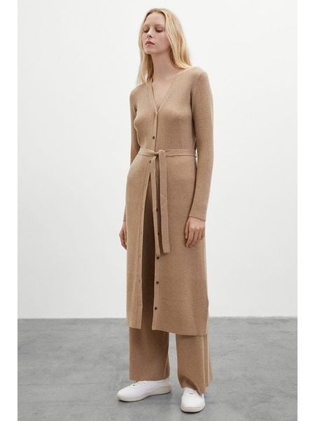 Ecoalf Kardigan w kolorze beżowym rozmiar: XS. Brązowe swetry Ecoalf, xs, bez wzorów, z tkaniny, bez ramiączek. Za 170.87 zł.