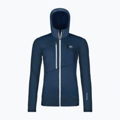 Bluza damska ORTOVOX Fleece Grid Hoody. Niebieskie bluzy ORTOVOX, bez wzorów, sportowe, bez ramiączek, bez kaptura. Za 909.99 zł.