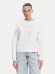 Guess Bluza W5GQ12KBKM0 Biały Regular Fit. Białe bluzy Guess, s, z aplikacjami, z bawełny, bez kaptura. Za 229.99 zł.