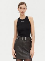PINKO Top 100822 A2C1 Czarny Regular Fit. Czarne topy Pinko, xs, bez wzorów, z bawełny, bez kołnierzyka, bez ramiączek. Za 269.99 zł.