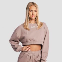 Bluza damska krótka bez kaptura rdzawa Aura. Brązowe bluzy GYMBEAM, m, bez wzorów, z bawełny, bez ramiączek, bez kaptura. Za 118.90 zł.